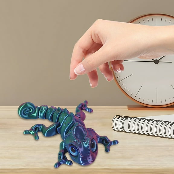 3D Printed Chameleon Cool Lizard 3D Printed Animals with Flexible Joints Stress Relief Fidget Toys for Adults Home Office Decoration Desktop Toys