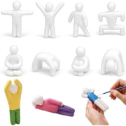 3D Printed Chameleon Figures, 8Pcs White Unpainted Multi-Pose Models for DIY Art