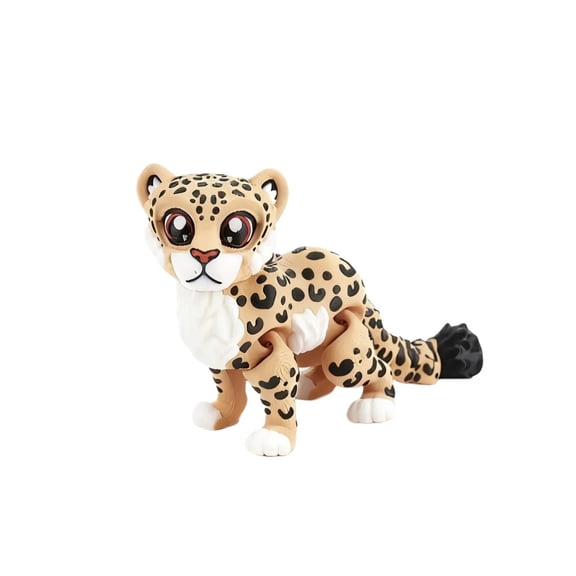 3D Printed Cheetah Integrated Articulated Simulation Leopard Animal Model Creative Multi-color Desktop Decoration