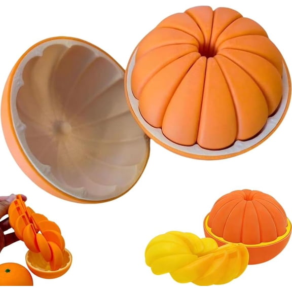 3D Printed Citrus Fruit Fidget, 3D Printed Orange Fidget, Spiral Chain Twist Fidget Ball, Portable Toys for Stress Relief