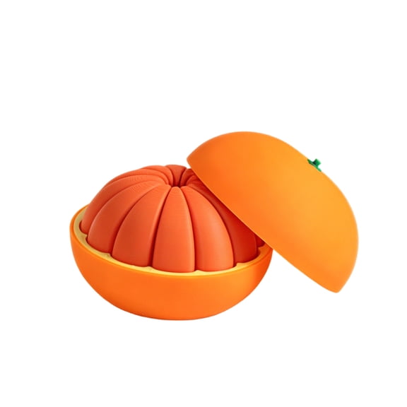 3D Printed Citrus Fruit Fidget, Upgraded 3D Printed Orange Chain Link Citrus Fruit Twist Fidget Ball for Adults, Office Home Decor for Birthday Gift Party Favors(1PC)