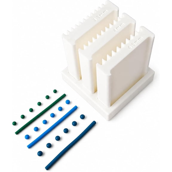 3D-Printed Clay Ball Maker, Clay Bead Roller Set (White,3.5/4/4.5mm) | 3-Size Clay Bead Roller Set | Makes 2, 2.5 & 3mm Balls for Polymer Clay, 3D Gel Nail Art, Jewelry and DIY Crafts
