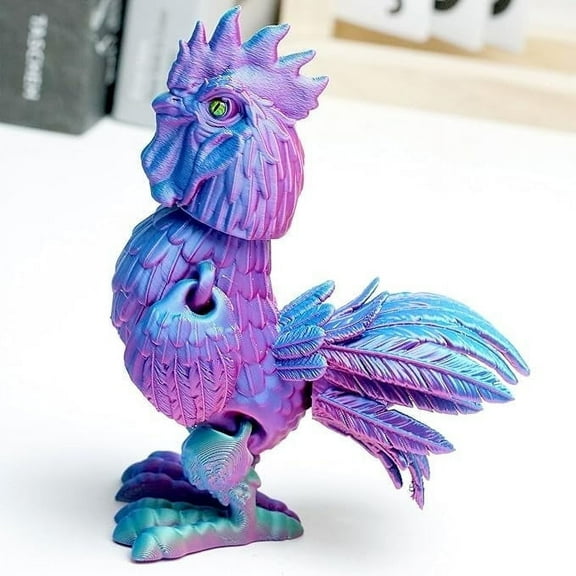 3D Printed Cock Model,Flexible Animals Toy Statue,Bird with Wing,Movable Joints,Home Office Decor,Interesting Toys for Autism/ADHD,Festival Gifts toco,Fidget Toys, Executive Desk Animals Toy