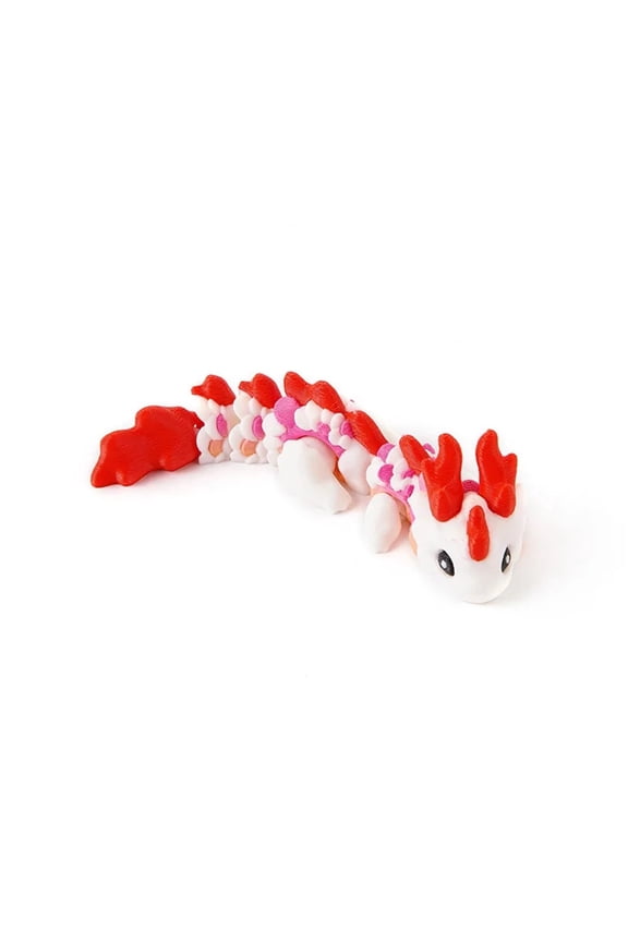 3D Printed Colorful Dragon Keychain with Joint Is Movable and Multi Color for Children's New Year Gifts or Backpack Hanger