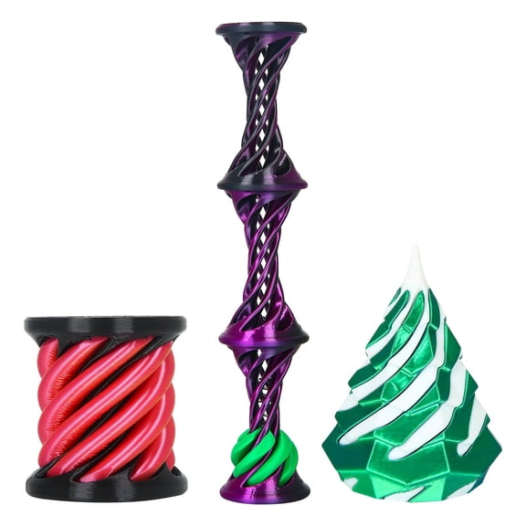 3D Printed , Cone Fidget Spiral Bouncing Ball, White Elephant Gifts, Desktop Puzzle (3pcs)