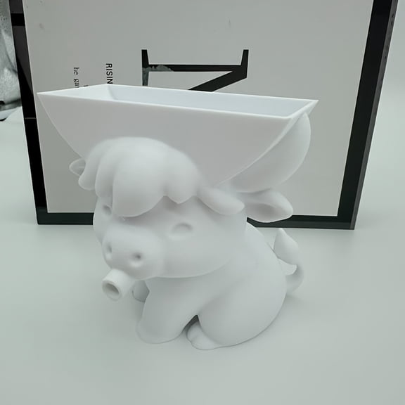3D Printed Cow-Shaped Sponge Holder with Drainage