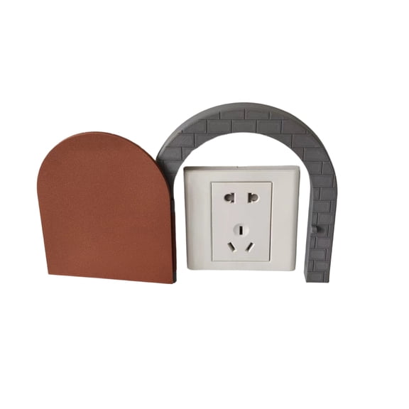 3D Printed Creative Door-Shaped Switch Cover - Decorative Wall Socket Protector Frame for Home Decor