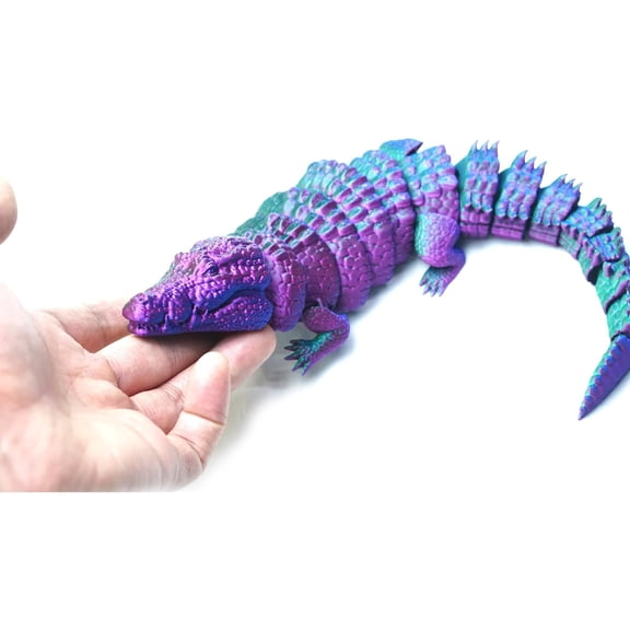 3D Printed Crocodile,Movable Mouth,Flexible Joint Animal lacertid Figurines, Home Office Decor,Articulated Small sculpture, decorative item Surprise Festival Gifts