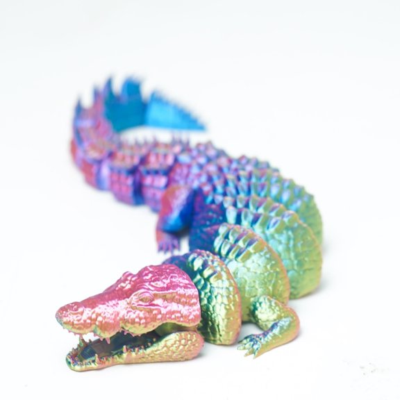 3D Printed Crocodile,Movable Mouth,Flexible Joint Animal lacertid Figurines, Home Office Decor,Articulated Small sculpture, decorative item Surprise Festival Gifts