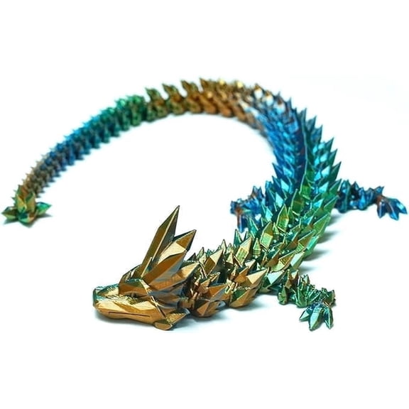 3D Printed Crystal Dragon Cheap,Flexible Crystal Dragon Statue Without Egg,Home Office Decor,Fidget Toys for Autism/ADHD,3D Printed Gift Toy,Fidget Toys, Executive Desk Animals Toys