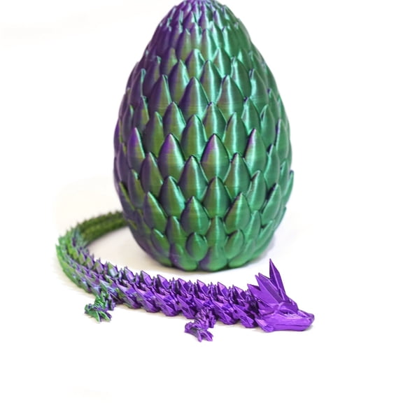 3D Printed Crystal Dragon Egg Models,Flexible Joint Animal lacertid Figurines, 3D Printing Stuff,Stress Relief, Fidget restlessness, ADHD Toys, Surprise Fantasy Gifts