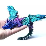 3D Printed Crystal Dragon with Wings Model,Articulated Winged Dragon Toys,Flexible Joint Animal Model Figurines, Stress Relief, Fidget restlessness, ADHD Toys, Surprise Fantasy Gifts (11.22inch)