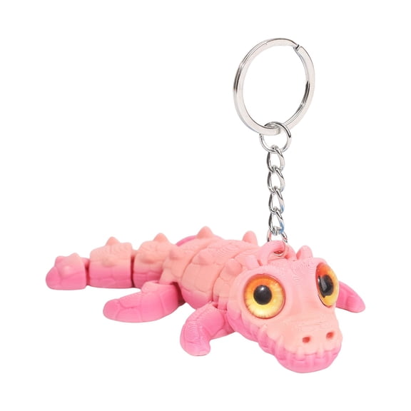 3D Printed Cute Alligator Keychain – 3D Eye Design School Bag Pendant, Animal Key Ring Gift for Kids & Teens, Durable Mini Backpack Accessory,Dark Blue