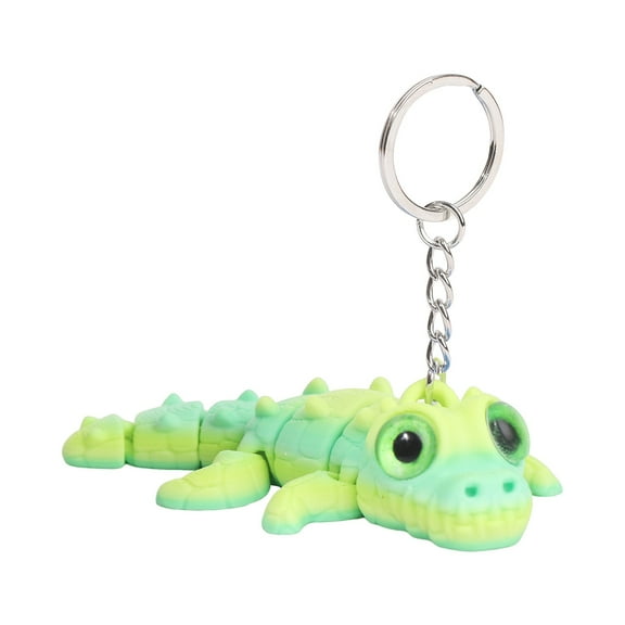 3D Printed Cute Alligator Keychain – 3D Eye Design School Bag Pendant, Animal Key Ring Gift for Kids & Teens, Durable Mini Backpack Accessory,Sky Blue