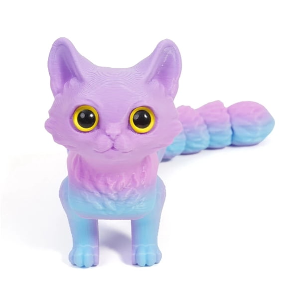 3D Printed Cute Cats Movable Joint Fidget Stress Decompression Desktop Ornament Figure for Adults Gift