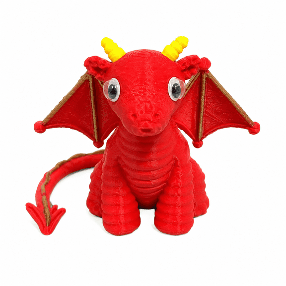 3D Printed Cute Chubby Baby Dragon Figurine, Q Version Cartoon Desktop Ornament, PLA Craft Decor, Creative Gift, Small Figure Collection, Dragon Themed Scene Decoration