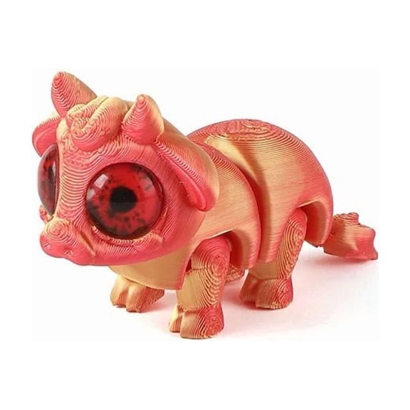 3D Printed Cute Little Cow With Big Eyes And Joint-simulated Eye Animal For Christmas Gift Inform Customer Service Of Product Color; Else, Color Will Be Random.
