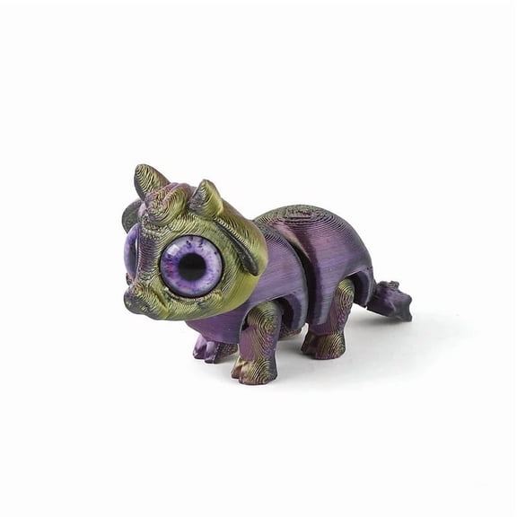 3D Printed Cute Little Cow With Big Eyes And Joint-simulated Eye Animal For Christmas Gift Inform Customer Service Of Product Color; Else, Color Will Be Random.