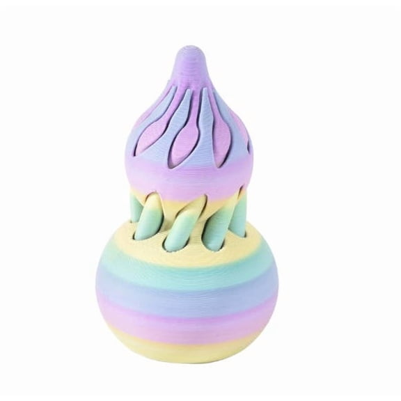 3D Printed Decorative Gourd Decompression Ornament - Unique Intricate Pattern Gourd Apparatus for Home Desktop & Shelf Decor, Lightweight Stress-Relief Ornament, Creative Gift, 2.64*1.57in, Color