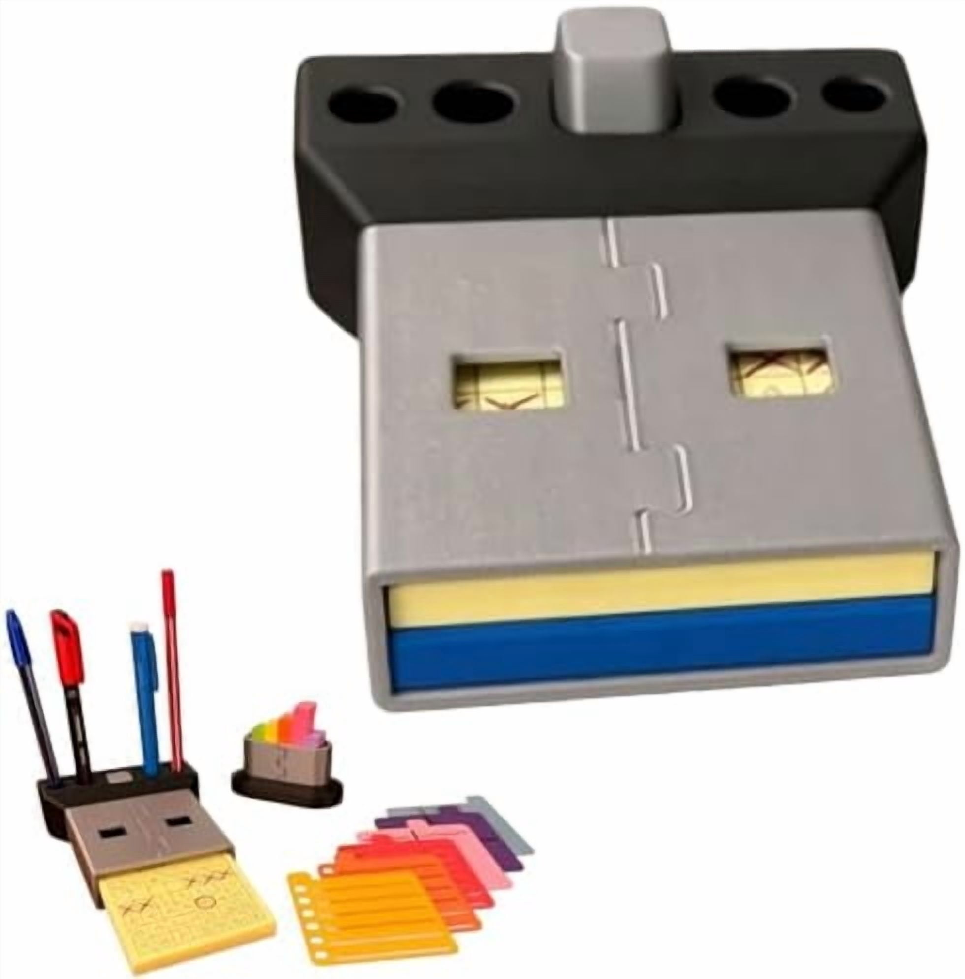 Sticky Note Compartment 3D Printed Desktop Organizer with USB Storage, Sticky Note Dispenser ...