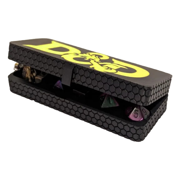 3D Printed Dice Storage Box with Removable Tray, Portable Organizer for Tabletop Rpg, D&D Miniatures & Game Figures, Compact Travel Case