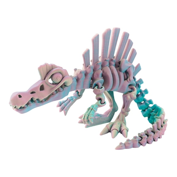 3D Printed Dinosaur Skeleton, Articulated Spinosaurus Dinosaur Action Figure, Flexible Color Shift Dinosaur Toys for Student, 1 Piece