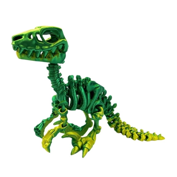 3D Printed Dinosaur Skeleton Model Movable Joints Velociraptor Animal Decor Desk Ornament Gift Creative Home Decoration
