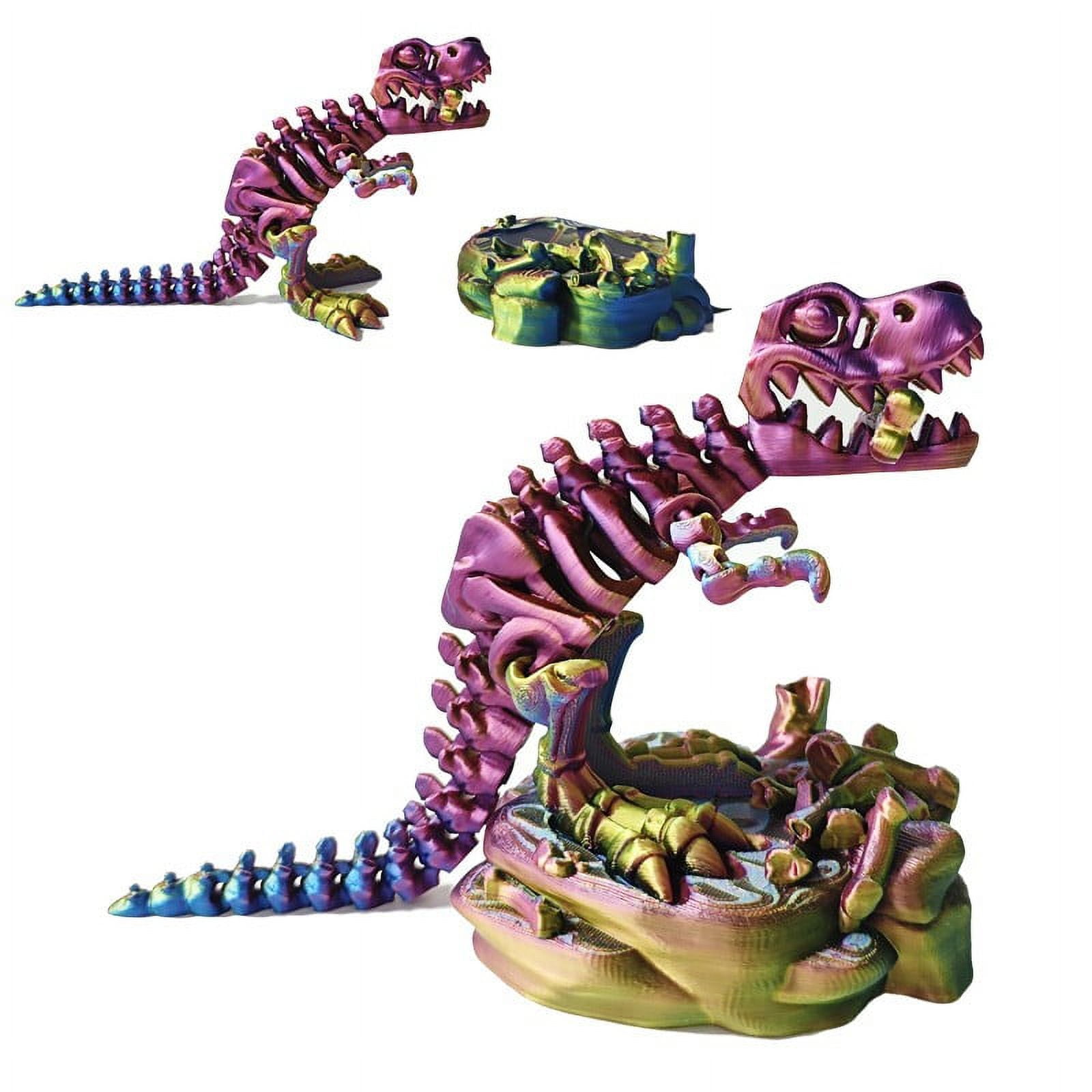 3D Printed Dinosaur Toy Bones with Base 3D Printed Dragon Animals Dino
