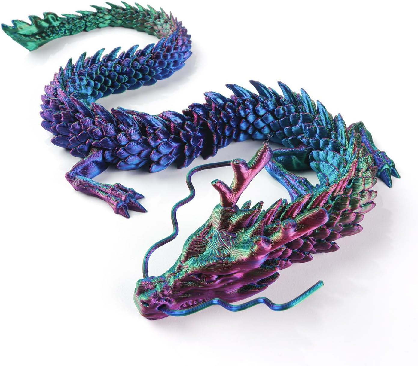 3D Printed Dragon, 17.7 Inch Articulated Dragon, Crystal Dragon, Dragon