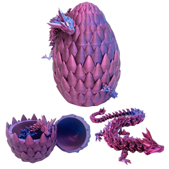 3D Printed Dragon 3D Dragon Eggs with Dragon Inside, Funny 3D Printed Dragon Egg for Easter Eggs, Creative Easter Basket Stuffers and Gifts for Friends
