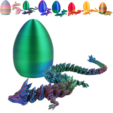 3D Printed Dragon, 3D Printed Dragon Egg, Dragon Eggs with Dragon Inside, Dragon Egg Toy, 12'' Full Articulated Crystal 3D Dragon for Children's Day Gift & Birthday Gift, Easter, Christmas, Home Decor