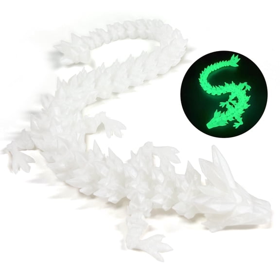 3D Printed Dragon, Cool Green 3D Printer Articulated Dragon Toy for Kids, 12 inch 3D Printed Easter Dragon ADHD Fidget Toys , Glow Home Figurine Decor