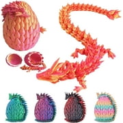 3D Printed Dragon,Dragon Eggs with Dragon Inside,Crystal Dragon,3D Printed Articulated Dragon, New Full Articulated Dragon Crystal Dragon with Dragon Egg, Easter Gifts (Laser Pink)