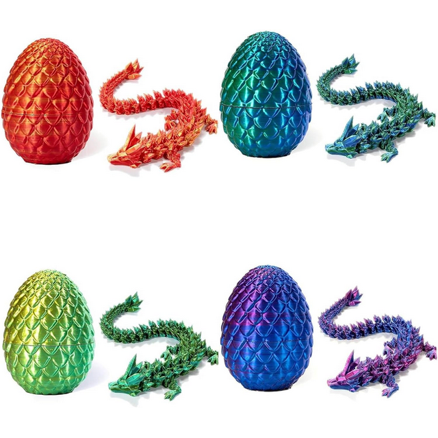 3D Printed Dragon,Dragon Eggs with Dragon Inside,Crystal Dragon,3D