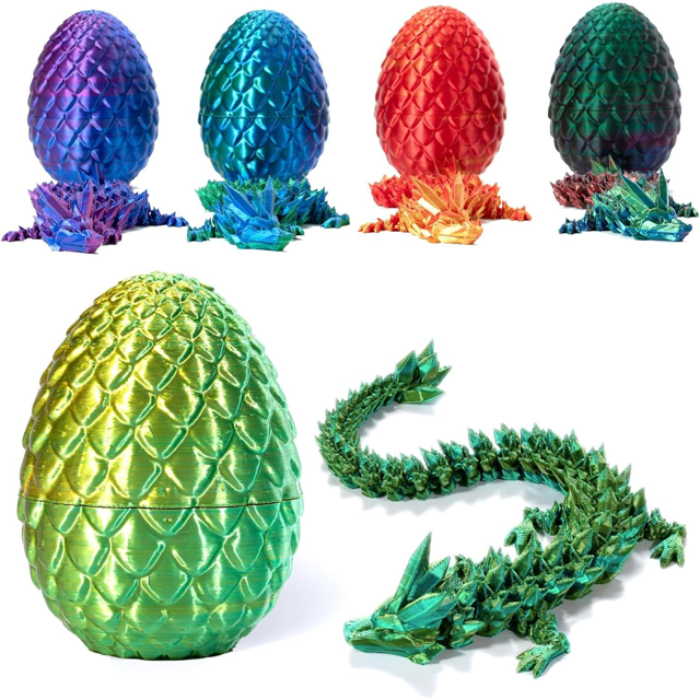 3D Printed Dragon,Dragon Eggs with Dragon Inside,Crystal Dragon,3D