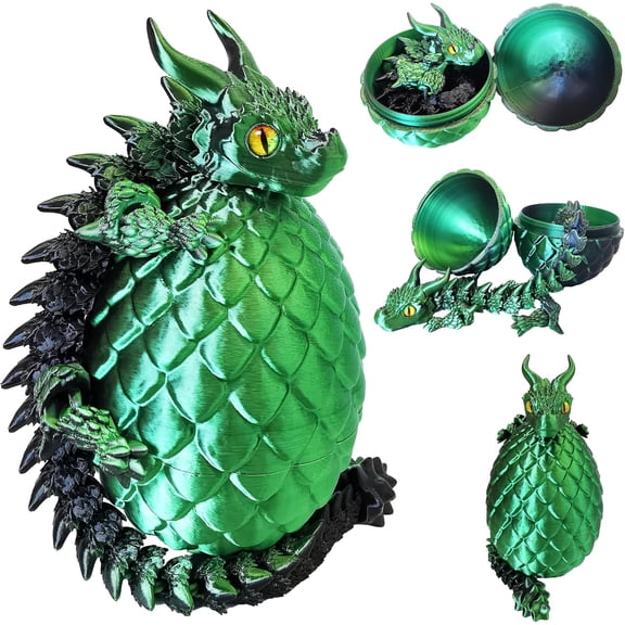 3D Printed Dragon Easter Eggs, Cool 3D Printer Articulated Crystal Dragon Toys , Surprise Animals Figurines Fidget Dinosaur Eggs Toys