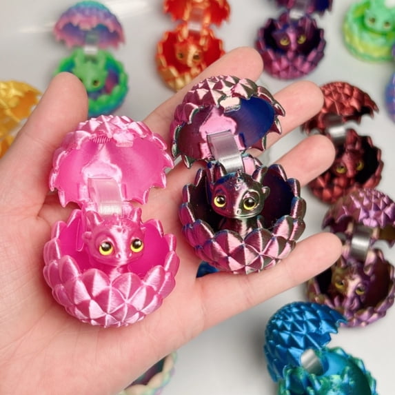 3D Printed Dragon Egg, 3D Printed Dragon, Iridescent, 3 In, Tabletop Decor, Fantasy Decor, Purple Decorations, 2 Pc, Whimsical