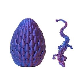 3D Printed Dragon Egg & Articulated Dragon Figure Set - Realistic 3D Printed Animals for Desk Decor, Fantasy Mythical Creature Collectible Gift for Hobbyists