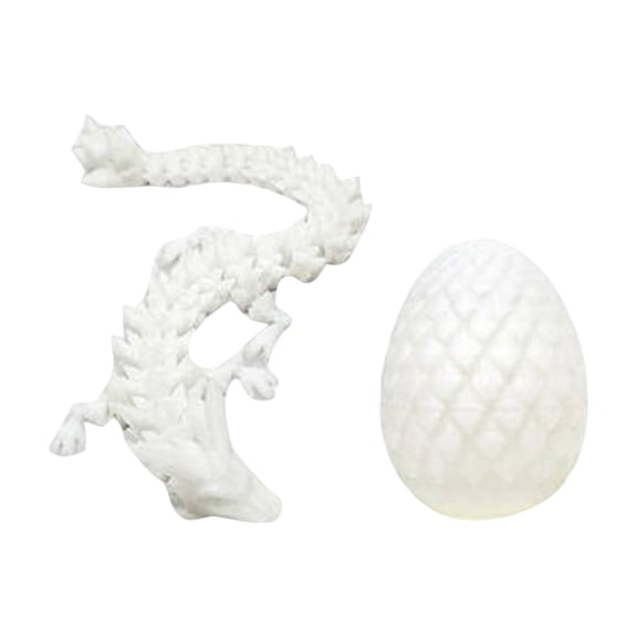 3D Printed Dragon Egg & Articulated Dragon Figure Set - Realistic 3D Printed Animals for Desk Decor, Fantasy Mythical Creature Collectible Gift