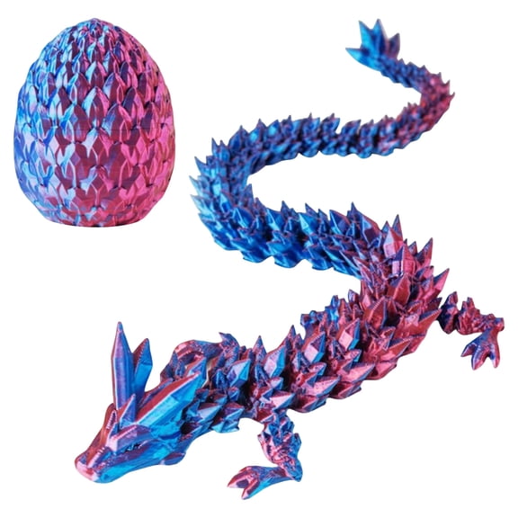 3D Printed Dragon Egg & Articulated Figurine Set – Fantasy Creature Model for Display, Collection & Decoration