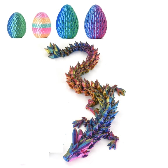 3D Printed Dragon Egg, Back to School & Summer Camp Prizes, Stress Relief Desk Decor, Day Teens, Prefilled Poseable , Reusable Fidget Treasure Chest