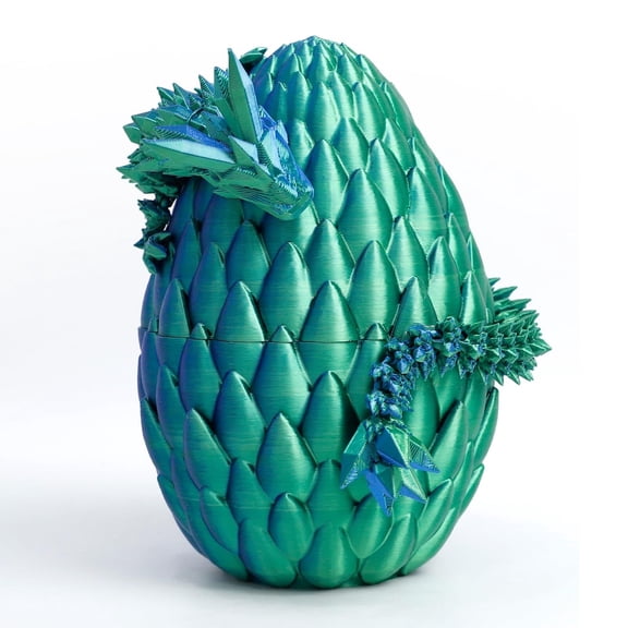 3D Printed Dragon Egg- Black Gold - Easter Egg, Surprise with Flexible Crystal Inside, Gift , Figurine Decor