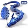 thumbnail image 1 of 3D Printed Dragon Egg, Colorful 3D Printer Articulated Dragon Toy for Kids, 24 inch 3D Printed Dragon ADHD Fidget Toys , Office Desk Figurine Decor，Blue, 1 of 7