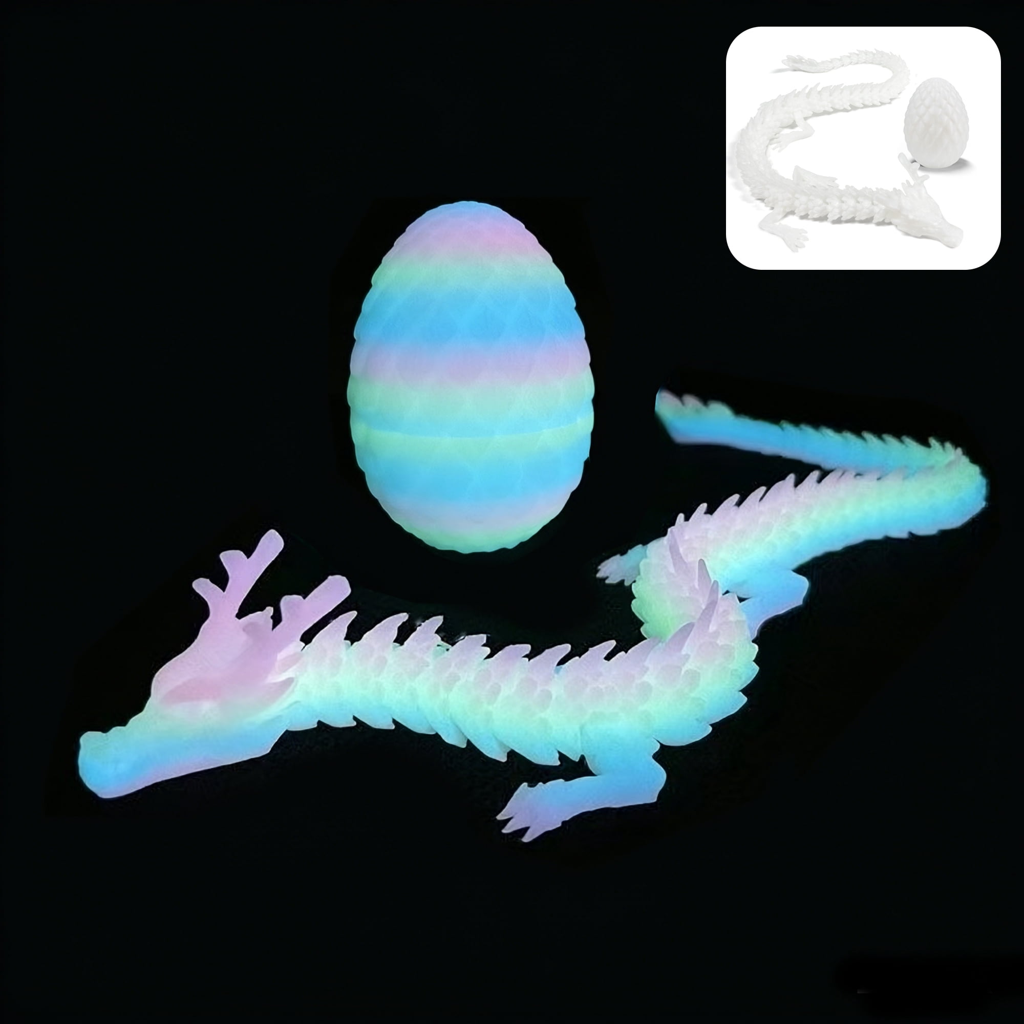 3D Printed Dragon Egg, Cool 3D Printer Articulated Dragon Toy for