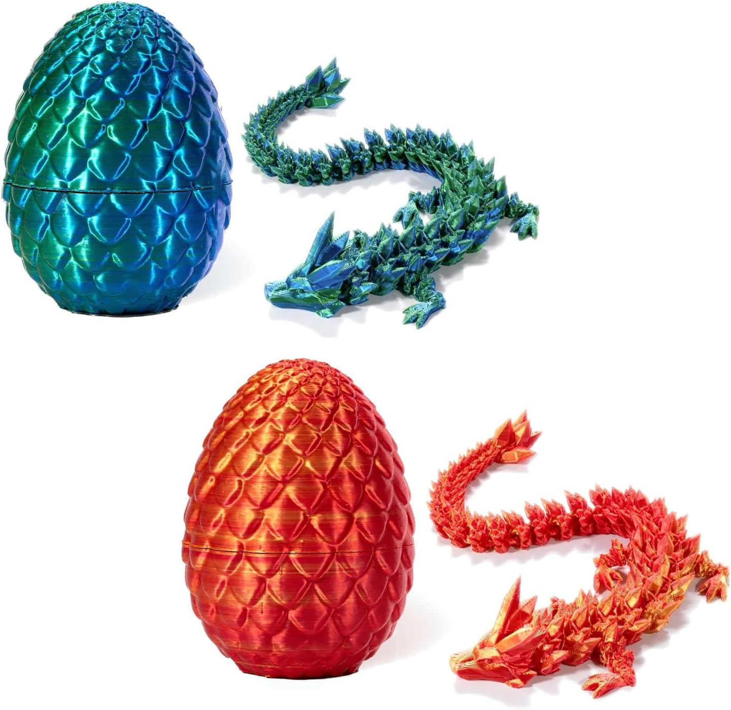 Dragon Articulé Fluorescent Dans Son œuf - Figurine Imprimée 3D, Décoration Fantastique, Brille Dans Le Noir, Idée Cadeau - 11