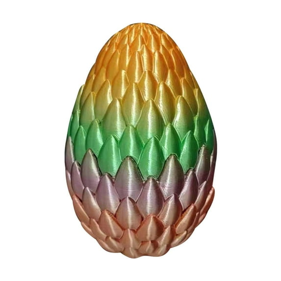 3D-Printed Dragon Egg Decoration Box, Dragon Scale Display Case Ornament with Realistic Texture, Aquarium Ornament & Desk Showpiece for Home Decor (D)