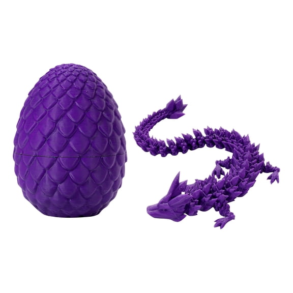 3D Printed Dragon Egg & Dragon Figure Set, Fully Articulated Simulation Animal Model, Mythical Creature Collectible Desk Decor, Fantasy Gift, 3D Printed Animals