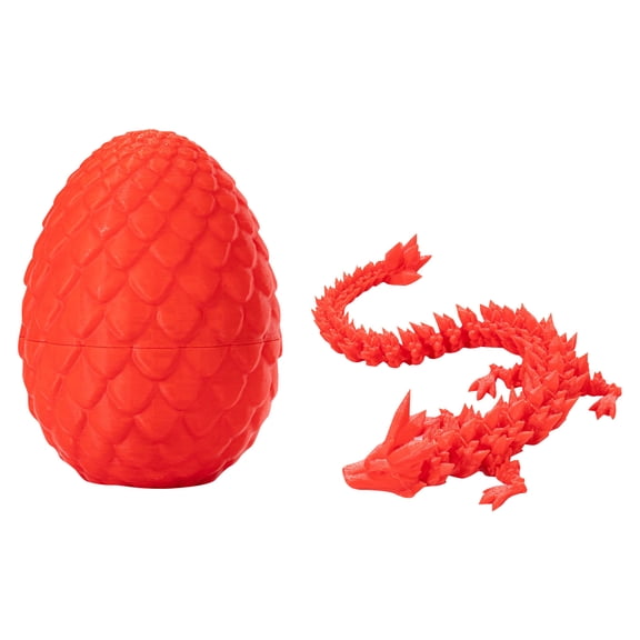 3D Printed Dragon Egg & Dragon Figure Set, Fully Articulated Simulation Animal Model, Mythical Creature Collectible Desk Decor, Fantasy Gift, 3D Printed Animals
