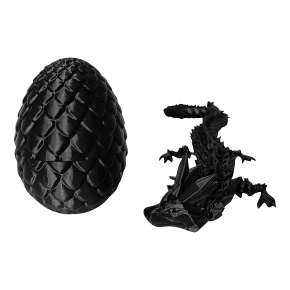 3D Printed Dragon Egg & Dragon Figure Set, Fully Articulated Simulation Animal Model, Mythical Creature Collectible Desk Decor, Fantasy Gift, 3D Printed Animals