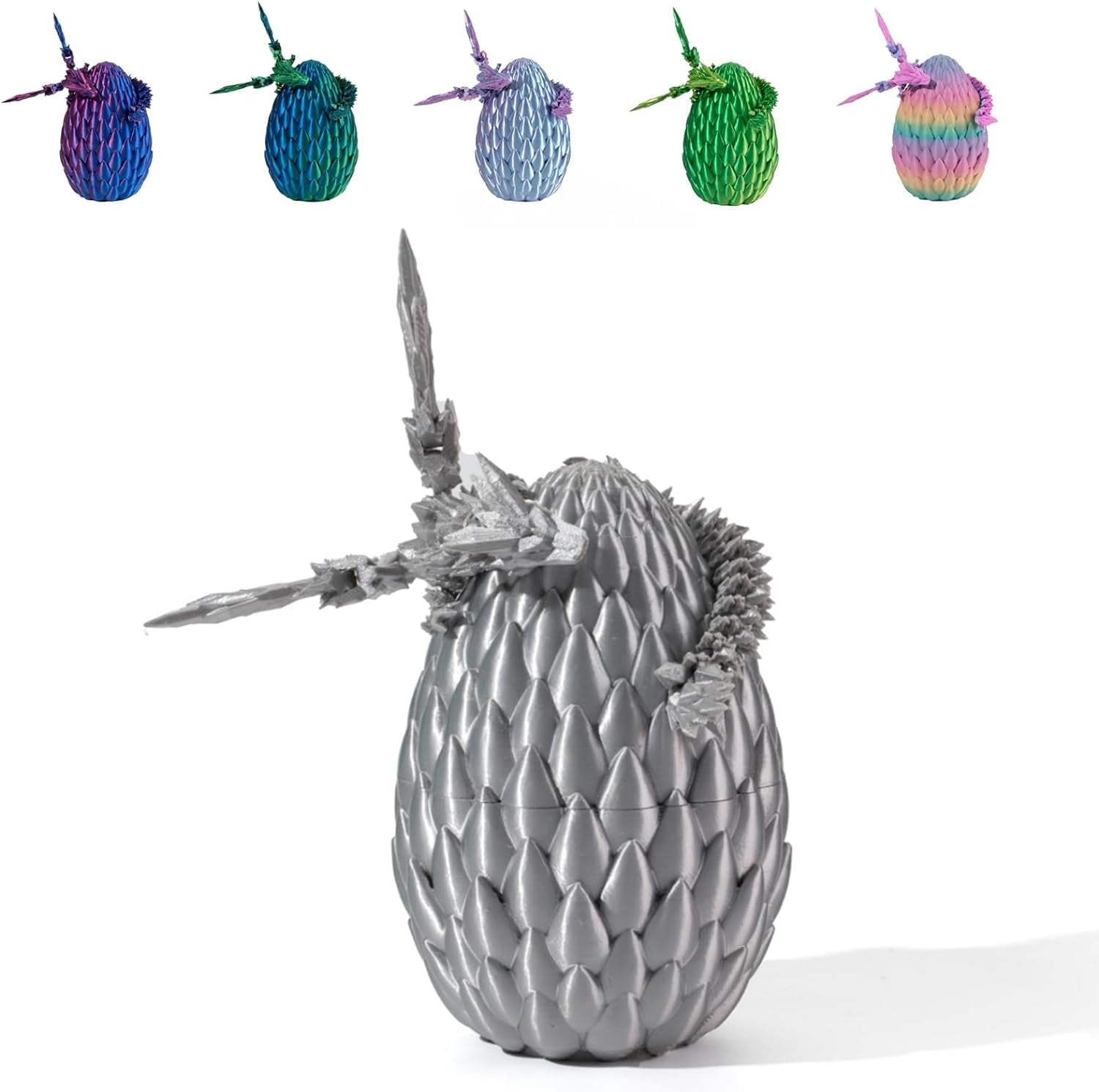 3D Printed Dragon Egg With Poseable Dragon Inside – Fidget Toy, Easter Surprise, Collectible For Kids & Adults